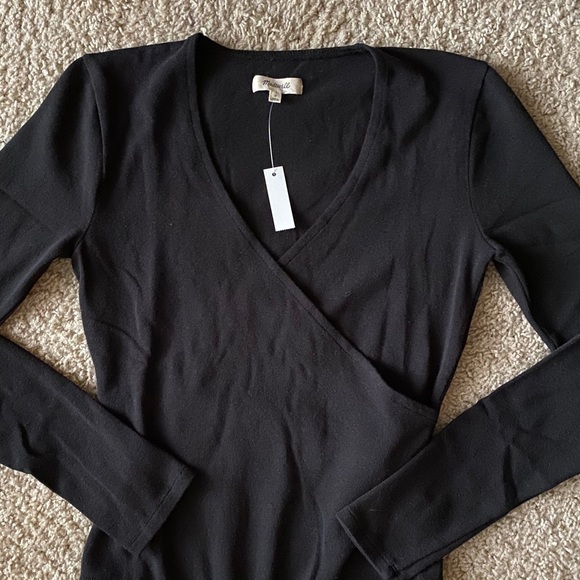 Madewell Black Long Sleeve Thong Bodysuit Sz S - Picture 3 of 11